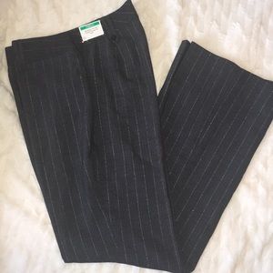 CLOTHING CO dark grey pinstriped career pants